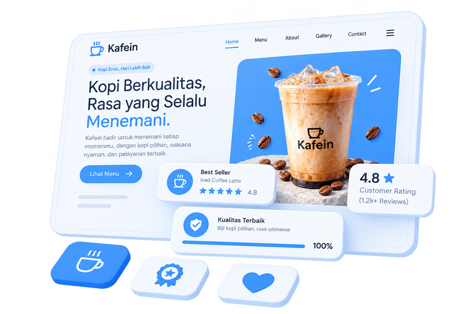 Contoh tampilan website kafe modern
